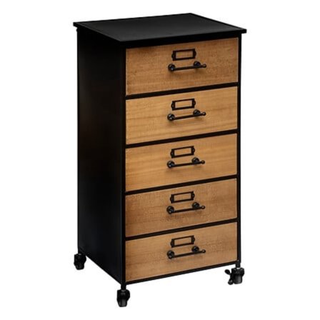 Kommode med 5 skuffer, 37x32,5x14,8 cm, træfinish