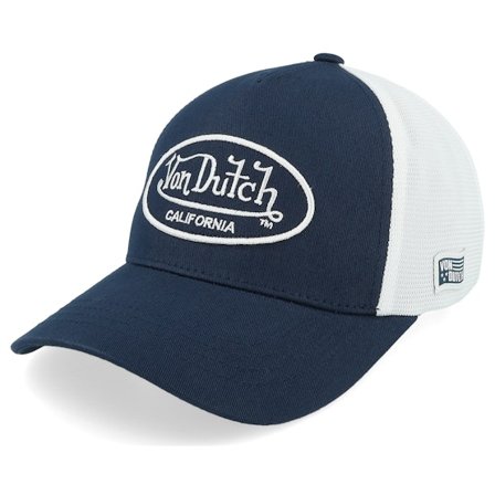 Von Dutch - Azul trucker Gorra - Oval Patch White/Blue Trucker @ Hatstore