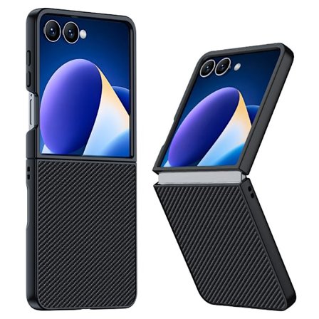 SKALO Samsung Z Flip7 Carbon Fiber Skal - Svart