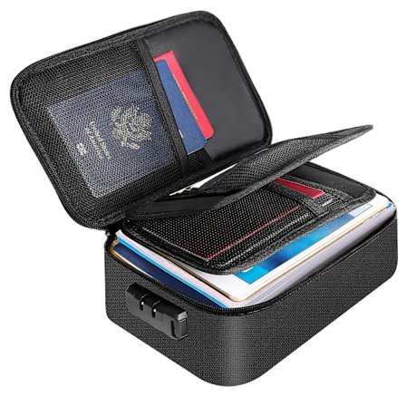 Brandsikker opbevaringsboks Brandsikker arrangør med sikker kode lås Stor kapacitet Flerlags filopbevaringspose