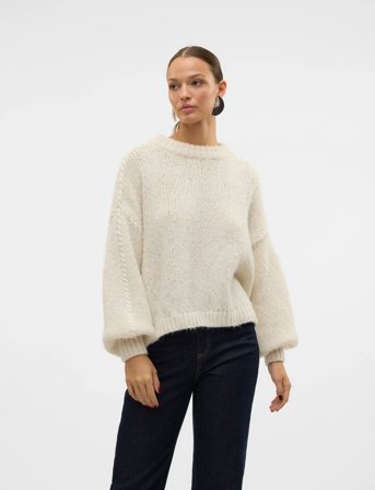 Vero Moda Vmfeng Ls O-Neck Pullover Ga Boo - Cream - L