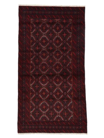 Tapis Baloutche 95X180 Noir (Laine, Perse)