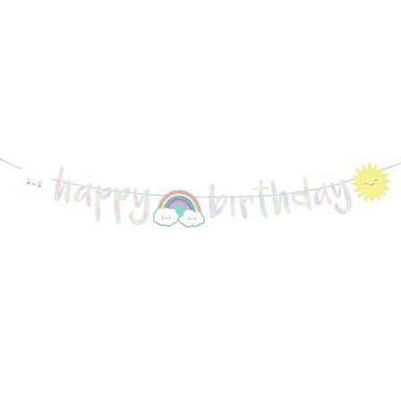 Regnbue Guirlande Happy Birthday