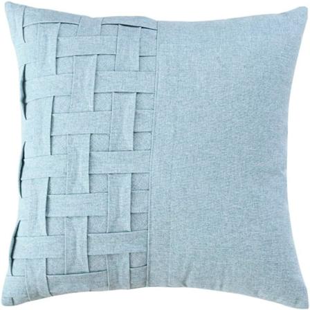 Dekorativt putetrekk i vevd mønster, mykt lin teksturert ensfarget firkantet putetrekk for sofa soverom bil (Blå, 18"x18"")"