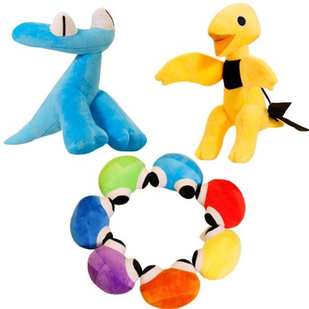 Regnbuevenner plysjdukke - blå dinosaur med propellhode anheng, perfekt for lek og dekorasjon