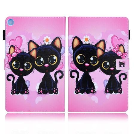 Samsung Galaxy Tab A7 10.4 (2020) bright læder flip etui - sorte katte Black