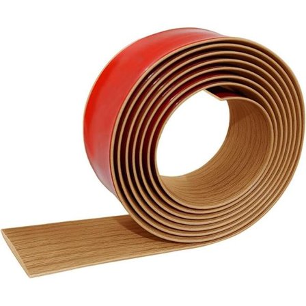 Selvklæbende dørtrinsliste, 400 x 5 cm dørtrinsovergange, dekorativ PVC-liste, til dækning af mellemrum mellem trægulve, fliser (gul eg)