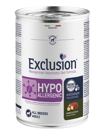Exclusion Veterinary Diet Formula Hypoallergenic Per Cani