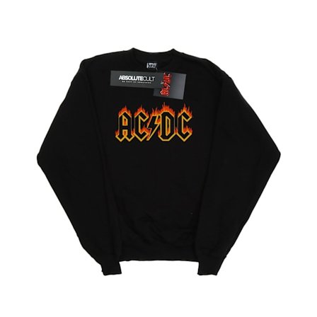AC/DC Dam/Dam Flames Logo Sweatshirt S Svart