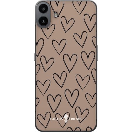 Yhteensopiva Puhelinkuori Nothing Nothing CMF Phone 1 Cactus and Friends - Earthy Sketch Hearts