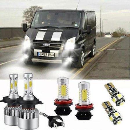 För Ford Transit MK7 55W Valkoinen 6000K HID Hi/Lo/Dim/Sivu LED Ajovalopolttimosarja—max