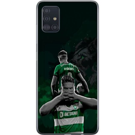 Yhteensopiva Puhelinkuori Samsung Galaxy A51 Neonmotiivi, jossa teksti "Gaming is in my DNA" sinisenä ja punaisena tiiliseinällä, jossa loistava DNA-s