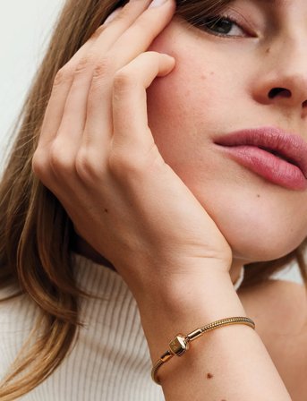 Pandora Snake Chain 14K Gold-Plated Bracelet - Gold - 17 CM