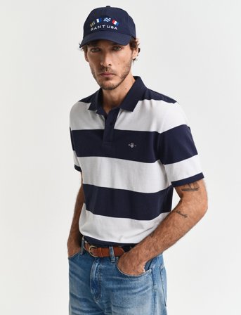 GANT Block Stripe Polo - Black - XL