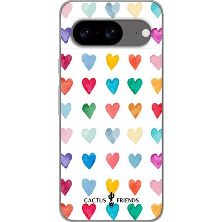 Kompatibel Mobilcover til Google Google Pixel 8 Cactus and Friends - Watercolor Love Grid