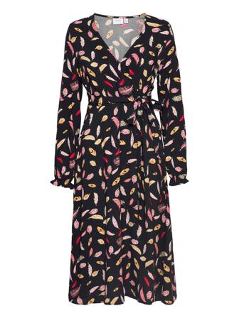 Vileaf V-Neck Mid Calf Dress/Ka Patterned Vila