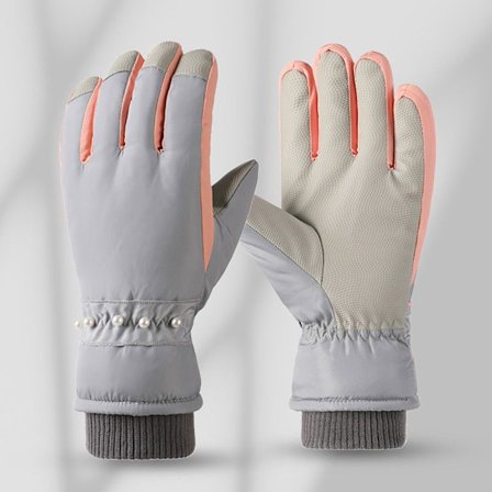 Kvinder Plys Handsker Snowboard Ski Handsker GRÅ