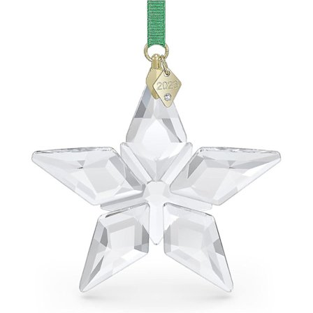 Årlig Utgåva 2023 Ornament, Klar Kristallstjärna Med 97 Fasetter, Guldfärgad Tag