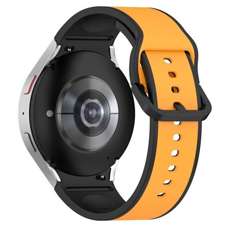 Samsung Galaxy Watch 5 / 4 kaksivärinen silikonikellon hihna - Keltainen / Musta