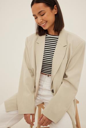 NA-KD Classic Blazer surdimensionné - Blazers Oversize - Beige - EU 36