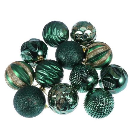 12 stk 6 cm Julekuler Juletrepynt Hengende Displaypynt til Hjemmefest Bryllup (Grønn) Grønn Grønn