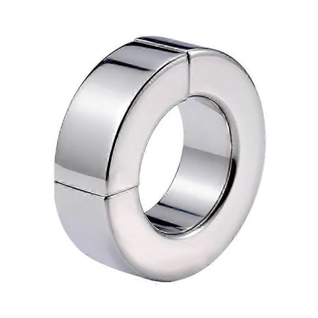 Magnetiskt Lås Metall Scrotum Hänge Kulsträckare Äggvikt Ring Restriktion Rostfritt Stål Nöjesleksaker för Män 56MM