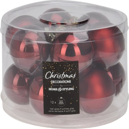 Julgranskulor Mörkröd 12-pack Röd