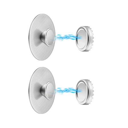 2-pak Magnetisk Sæbeholder i Rustfrit Stål, Vægmonteret Sæbesparer til Køkken og Badeværelse med Magnet, Pladsbesparende med 2 Beskyttelsesdæksler