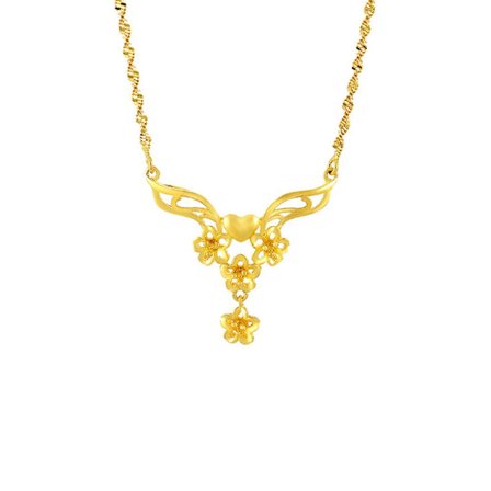 24k Gold plated necklace with flower pendant