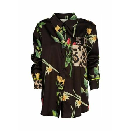 5Progress Floral Shirt Sort, Dame Skjorter