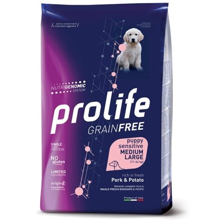 Prolife Grain Free Sensitive Pork & Potato Cibo Secco Per Cani