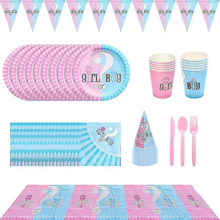 9-pack barnens könsavslöjande födelsedagsfest pappersmuggar bordsduk set dekoration tillbehör rekvisita