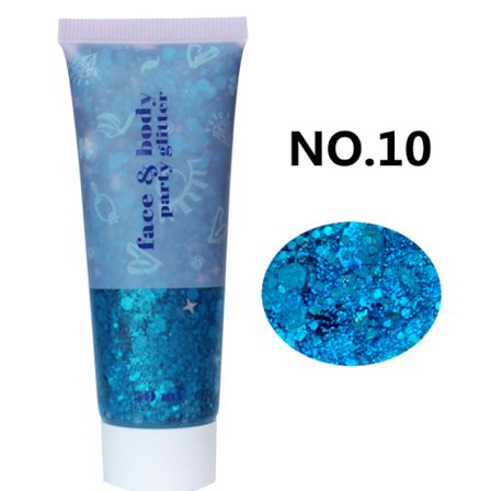 Transparent hvid ansigts- og kropsglimmer - Party glimmer festival rave kostume, egnet til kvinder og børn.