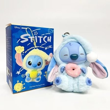 MINISO Stitch Blind Box Taske Spis noget før søvn Serie Vinyl Pendant Sød Dukke Mystery Box Fluffy Doll Surprise Gaver