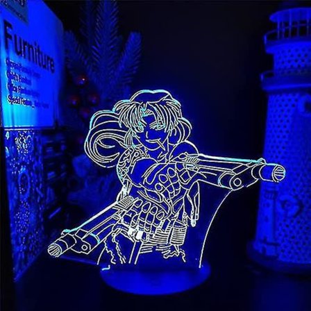 Musta laguuni Revy 3d Led yövalo Anime illuusio pöytälamppu väriä vaihtava Lampara makuuhuoneen sisustus Yövalo Lapsen syntymäpäivälahja