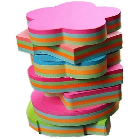 "6 pakkausta luovia muistilappuja 3x3, 100 arkkia/pakkaus, Perhonen, Vaate, Sydän, Lehdet, Omena, Mansikka, Karhu, Luumunkukka jne. Muodot satunnaisia