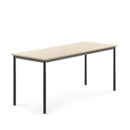 Tisch BORÅS, 1800x700x760 mm, Laminat Birke, anthrazit