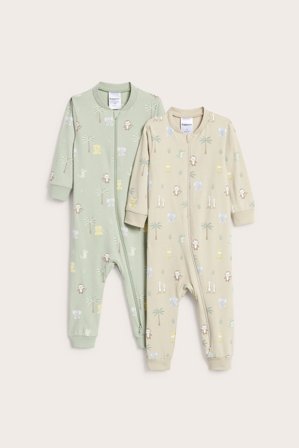 Kappahl | Djurmönstrad pyjamas 2-pack Grön 56 | Grön