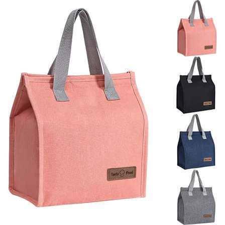 1 stk. Frokosttasker, Genanvendelig Isoleret Lækagesikker Madkasse Tote Taske, Køletasker, Termisk Køletaske til Arbejde Skole Picnic Rejse Pink