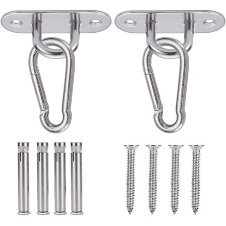 2 Pieces Ceiling Hook, Heavy Duty Ceiling Hook With Stainless Steel For Concrete Wood Sets Yoga Hammock Hanging Chair Yoga Punching Bag, Load Capacity