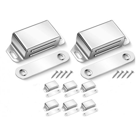 8-pak magnetisk dørstopper - skapdørmagneter i rustfritt stål