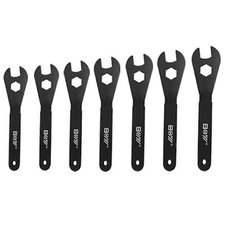 BOY 7 stk. Cykelnav Konusnøgle Hjulaksel Pedalnøgle Reparationsværktøj 13-19mm Cykelhoved Åben Konus S