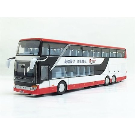 1:32 Laadukas Seos Kaksitasoinen Bussi Ääni Valo Metalli Valettu Veto Takaisin Simulaatio Luksus Nähtävyysbussi Ajoneuvo Lasten Lelut [DmS]