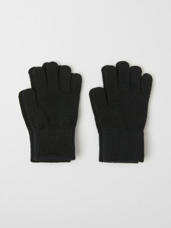 Polarn O. Pyret - Solid color, knitted gloves in 2-pack - 4|6 - Childrenswear - black