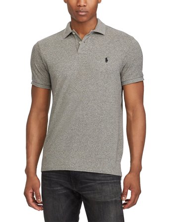 Polo Ralph Lauren Slim Fit Mesh Polo Shirt - Grey - XXL