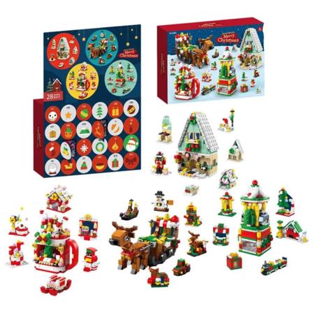 Joulun adventtikalenteri 2023 Lähtölaskenta jouluun Rakennuspalikat 24 päivän kalenteri Lelut Joulun rakennuslelut Lahjat Sled Blind Box
