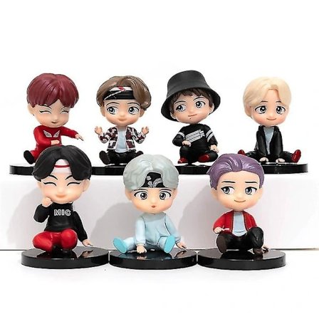 7 stk./1 sæt Koreanske Bts Figurer Samling Medlemmer Håndlavede Bordpynt Dukker