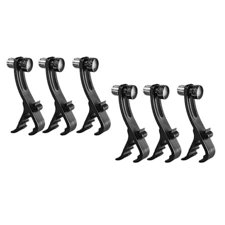 6x Stødsikker mikrofon Tromle Rim Clip Tom Snare Mount Mic Clamps Holder