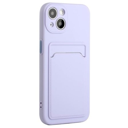 iPhone 15 TPU-case with a card holder - Purple