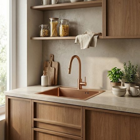 Keittiöallas Rea Leo 50 Harjattu kupari 50X45X18,5CM